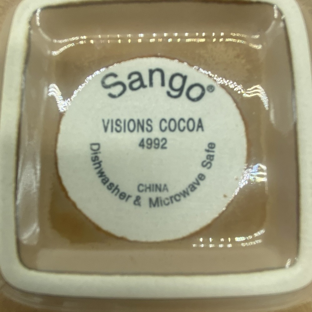 Sango Plates Visions Cocoa Square Salad Ombre Brown Stoneware Dinnerware 7.5" - Picture 6 of 9